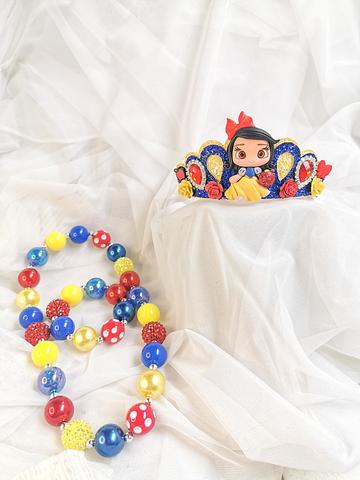 Snow White Inspired Crown and Bead Set