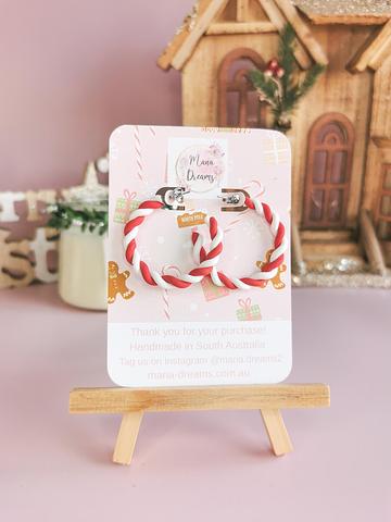 Red and White Twistie Hoops